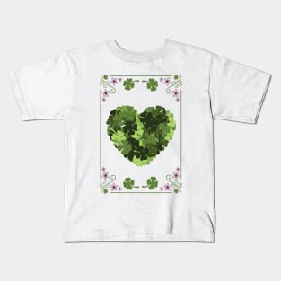 St. Patrick's Clover Heart Kids T-Shirt